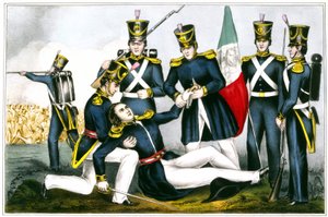 Oberst Clays død, Slaget ved Buena Vista i 1847, Mexicansk krig af Unknown artist