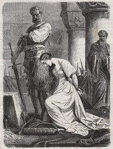 Katherine Howards død, kone til Henry VIII gravering 1864 - Catherine Hovard eller Catherine Howard (Katherine eller Katheryn af Unknown artist