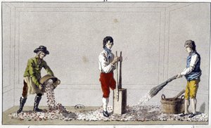 Dekoration: et af stadierne af gulvbelægning af Unknown artist