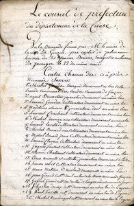 Behandling af præfekturrådet i Guéret (Creuse) den 23. april 1823 af Unknown artist