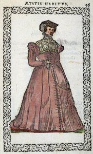 Fransk dame - i "" Habits et effigies"" af Jean Sulperius af Unknown artist