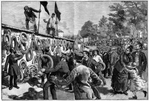 Demonstration af anarkisterne ved Pere Lachaise foran føderernes begravelse den 27. maj 1888. af Unknown artist