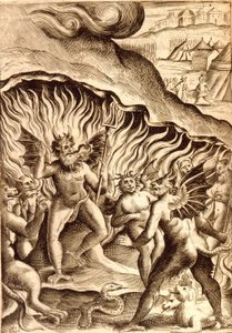 Beskrivelse af helvede efter et værk fra 1600-tallet. af Unknown artist