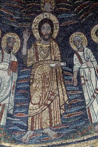 Detalje af Jesus (Mosaik, 821) af Unknown artist
