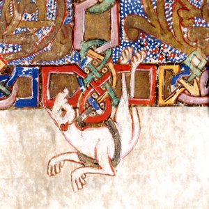 Detalje af det oplyste kors: f.108v af Breviary-Missal af Unknown