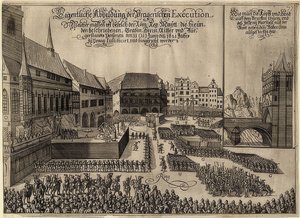 Henrettelsen af ​​de bøhmiske oprørere på Prags gamle bytorv. 1621 af Unknown