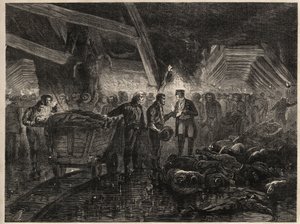 Katastrofe af minerne i besege - MINES DE COAL DE LALLE - Oversvømmelser af Unknown artist