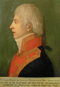 Don Cosme Damian de Churruca, brigadegeneral i den kongelige spanske armada (maleri på lærred) af Unknown Artist
