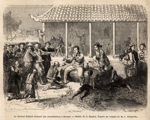 Dr. Joubert giver konsultationer i Se-Mao (Se Mao) (Kina), efter at have helbredt en alvorligt såret soldat, invaderer hele byens befolkning gården til efterforskningsholdets boliger i håb om at modtage behandling, de fleste af dem lider under af Unknown artist