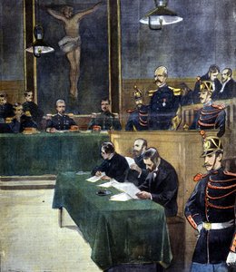 Dreyfus-sagen, kommandør Esterhazy i krigsrådet af Unknown Artist