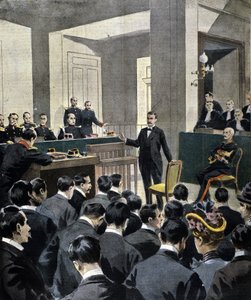 Dreyfus-sag: vidneudsagn fra oberstløjtnant Georges Picquart (1854-1914) ved retssagen mod forfatteren Emile Zola (efter brevet J