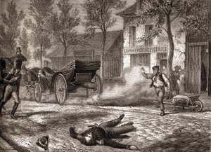 Hertugen af ​​Orléans døde i en bilulykke den 13/07/1842 - i "" Histoire de France"" af Henri Martin af Unknown artist