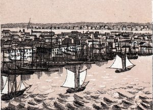 East river a New York i USA i "Verden illustrerer 168 visninger"" Udateret (slutningen af det 19. århundrede) af Unknown artist