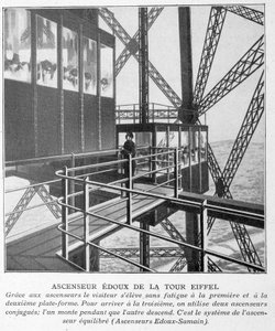 Edoux Elevator af Eiffeltårnet af Unknown artist