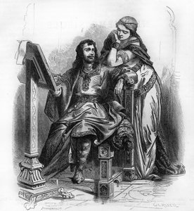 Eginhard (Einhard, Einhart, Einard, 775-840) historiker fra den karolingiske periode med Emma (Imma) hans kone. af Unknown artist