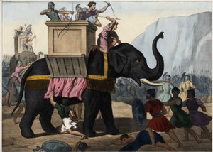 Eleazar Maccabee (Maccabee eller Maccabee) kæmper sammen med jøderne mod undertrykkelsen af Seleucides. Anonym stik fra midten af 1800-tallet. af Unknown artist