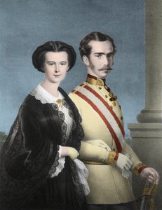 Kejser Francois Joseph 1. af Østrig (Francois-Joseph af Habsburg) og kejserinde Elisabeth af Østrig (Sissi) - Portræt af Franz Joseph I af Østrig ( af Unknown artist