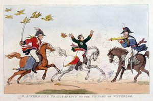 Engelsk tegneserie om Napoleon I - i Napoleon I, karikaturer, dummysamling. 1814 - 1815. B.H.V.P. af Unknown artist
