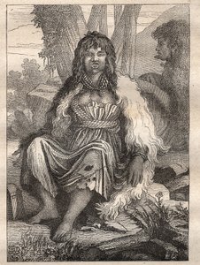 Ekspedition jorden rundt (1785-1788) af Jean Francois Galaup de La Perouse (1741-1788): typer af kvinder i havnen i den franske (Alaska) - illustration taget fra "" Les Grands Mariners du 18th century"" af Unknown artist