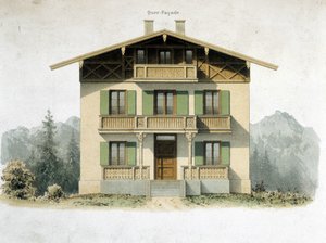 Facade på et tysk hus af Unknown artist