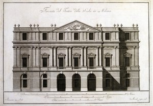 Facade af teatret alla Scala i Milano. af Unknown artist