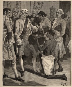Berømte diamanter: "Viundernes vidundere" præsenteret for kejseren af Brasilien, Joao VI af Portugal (Johannes VI kendt som Clementen) (1767-1826), i 1809. Indgravering fra 1885 i "" Les arts et metiers illustres"" af Adolphe BITARD. af Unknown artist