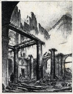 Brand i det italienske teater i Paris i 1838 af Unknown artist