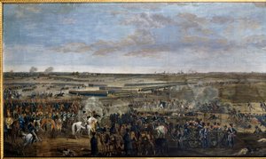 Første imperium: Kejser Napoleon I (1769-1821) (på den hvide hest) i slaget ved Leipzig (Nationernes slag), 16.-19. oktober af Unknown artist