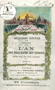 Første side i bogen "" året 2440 - Reve s il en jamais "" bind 2 af Louis-Sebastien Mercier (1740-1814) af Unknown artist