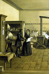 Florence Nightingale (1820 - 1910) på et hospital i Scutari i Tyrkiet omkring 1855 - Detalje af CHD3641 af Unknown artist