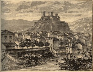 Foix - Ariege - Occitanie - gravering i "" PATRIE" - PECTUREQUIREQUE BESKRIVELSE AF FRANKRIG I 6 BIND AF LUCIEN HUARD - slutningen af ​​1800-tallet af Unknown artist