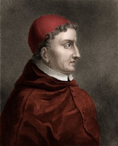 Francisco Jimenez de Cisneros (Gonzalo Jimenez de Cisneros) (1436-1517) kardinal, religiøs reformator og spansk statsmand - Indgravering af det 19. århundrede af Unknown artist