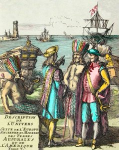 Frontispice af "" Beskrivelse af Universe Suite af det antikke og moderne Europa, de sydlige lande og Amerika"" Bind V, af Alain Manesson Mallet (1630-1706) af Unknown artist