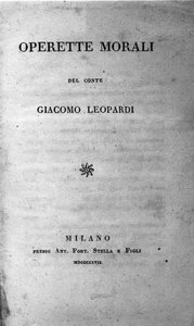 Frontispice af "Operette morali" (Små moralske værker) af den italienske digter Giacomo Leopardi (1798 - 1837) 1827 af Unknown artist