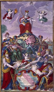 Frontispice af "New Atlas" af Seutter Georges Mattaus af Unknown artist