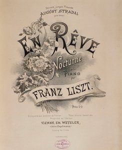 Frontispice af partituret "" En reve"" af Franz Liszt (1811-1886) Bologna fra det 19. århundrede, civico museo musicale af Unknown artist