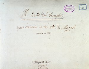 Frontispice til Bortførelsen fra Seraglio, opera af Mozart, Lichtenthal-version (1838) af Unknown artist