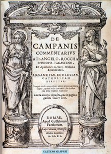 Frontispice fra De campanis af Rocca af Unknown artist
