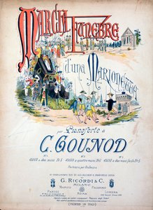 Frontispice af Funeral March of a Puppet af Charles Gounod af Unknown artist