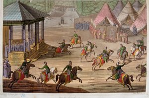 Game of the jirid i det osmanniske imperium - i "" The Old and Modern Costume"" af Jules Ferrario af Unknown artist