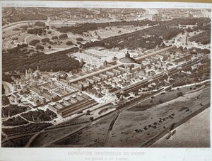 Overblik over verdensudstillingen i Wien i 1873. af Unknown artist