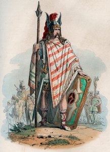Germain-høvding (de tyske barbarer). Indgravering fra 1868 i "Histoire de Belgique fra primitiv tid til slutningen af Leopold I