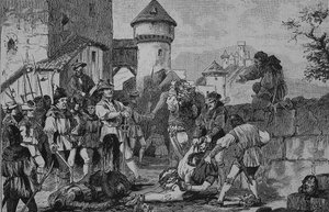 Den tyske bondekrig (1524-1526): Efter stormningen af slottet Maichau af Unknown artist