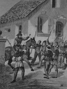 Den tyske bondekrig (1524-1526): Feuerbacher og de oprørske bønder, Matern Feuerbacher var leder af bønderne i bondekrigen af Unknown artist