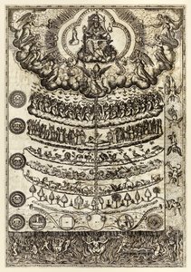 Great Chain of Being "from" Rhetorica Christiana ad concionandi et orandi usum accommodate… "by Diego Valadésdani af Unknown artist