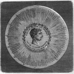 Store segl af Napoleon I Bonaparte (1769-1821) i 1804: "" Napoleon Kejser af de franske, leder af Æreslegionen. Ære og Fædreland”. Indgravering i ""Det illustere univers"" af Unknown artist