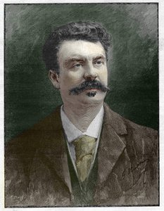 Guy de Maupassant (1850-1893), fransk forfatter. af Unknown artist