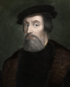 HERNANDO (Hernan) CORTES (Cortez) (1485-1547) Engelsk erobrer af Mexico - gravering - 1800-tallet af Unknown artist