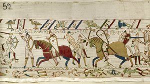 Her faldt Harolds brødre: Gyrth og Leofwine, Bayeux Tapestry af Unknown artist