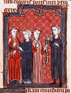 Den kanoniske lovs historie: "Kvinde dømt til kyskhedens bælte"" Miniature taget fra "Decret de Gratien"" ("Concordia discordantium canonum" eller "Decretum Gratiani") fra 1140 og regulerer den romersk-katolske kirkes love og kanoner . 13 af Unknown artist
